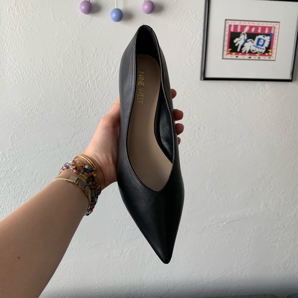 Never Worn! Nine West Leather Block Heels - Picture 4 of 7